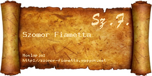 Szomor Fiametta névjegykártya